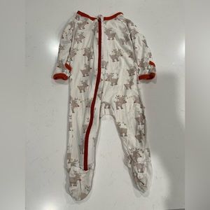 Bestaroo baby footie reindeer winter unisex, Size 3-6 months modal holiday